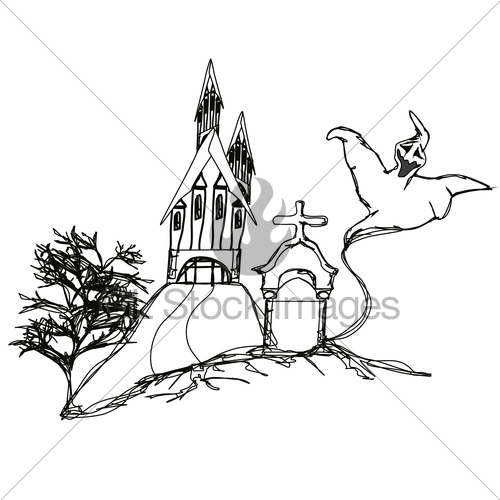 500x500 Halloween Haunted House Gl Stock Images