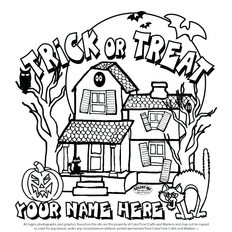 800x800 Haunted House Printable Coloring Pages
