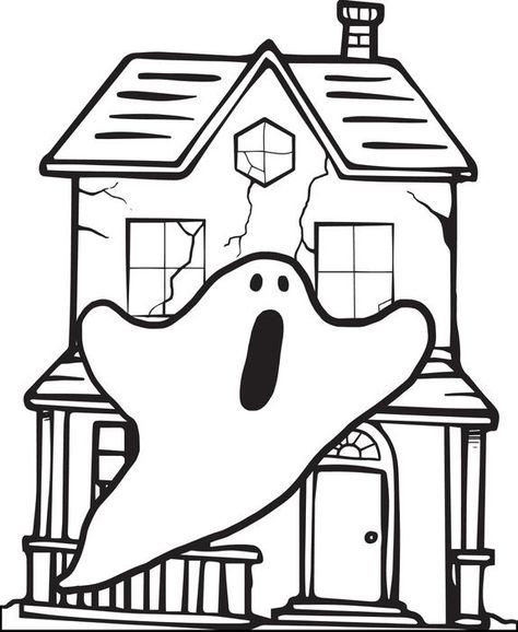 474x578 Free Printable Halloween Haunted House Coloring