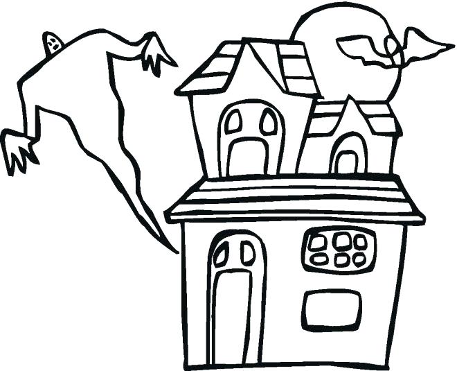 660x535 Haunted House Coloring Pages Free Printable Halloween Houses Best