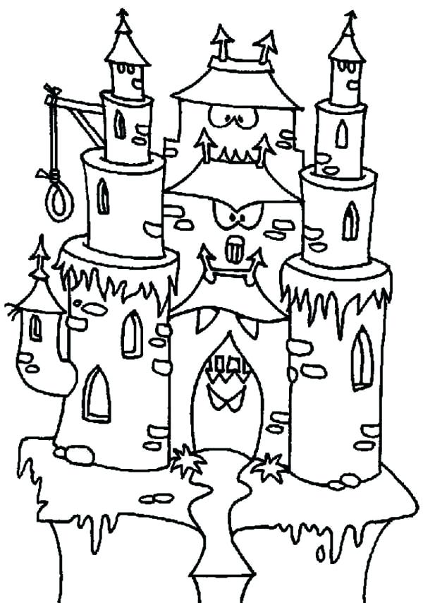 600x854 haunted house coloring pages printables cartoon haunted house