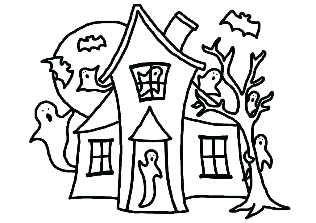 1024x724 Haunted House Coloring Sheets