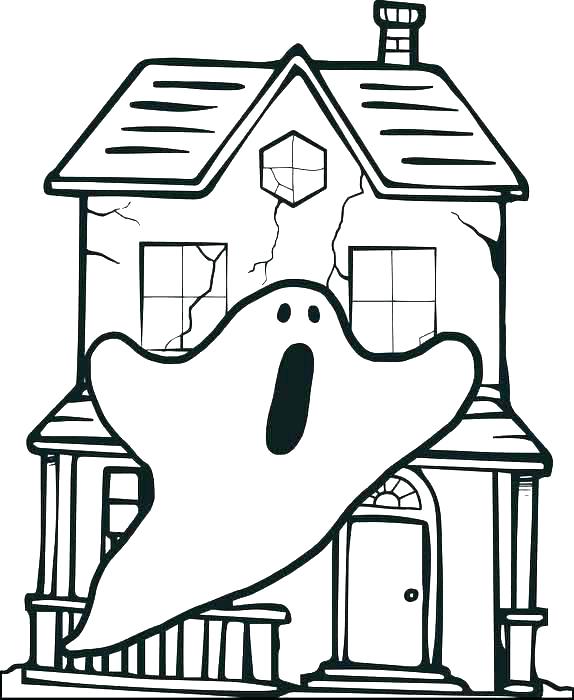 574x700 Haunted Mansion Coloring Pages Haunted House Drawing At Free