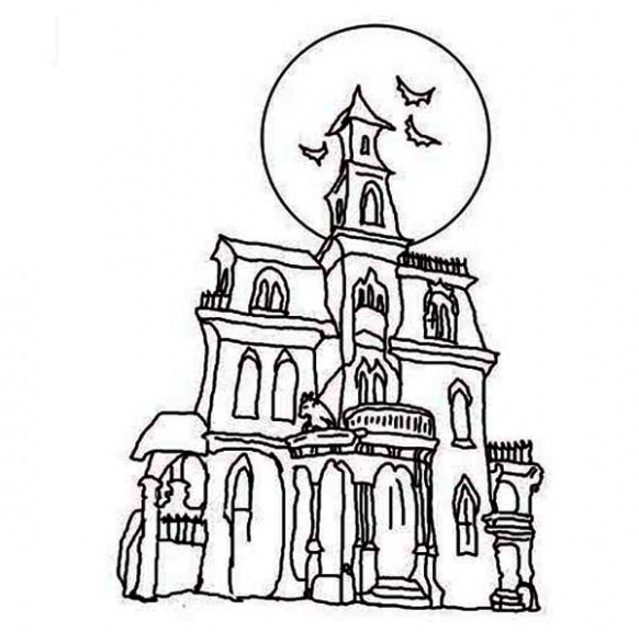 582x576 Printable Haunted House Coloring Pages Great Halloween Coloring