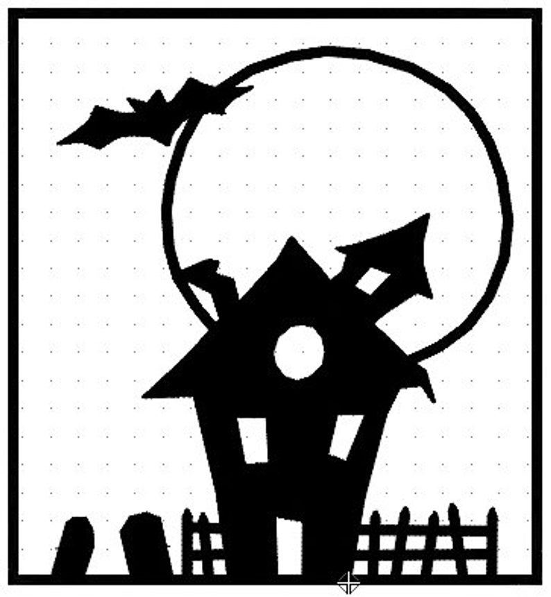794x860 Halloween Haunted House Square Machine Embroidery Pes Etsy