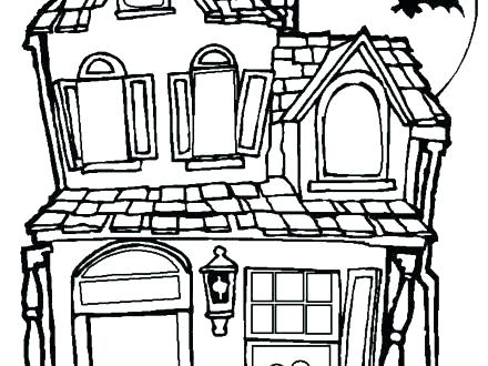 440x330 Haunted Home Coloring Pages Halloween Masks Online Mandala