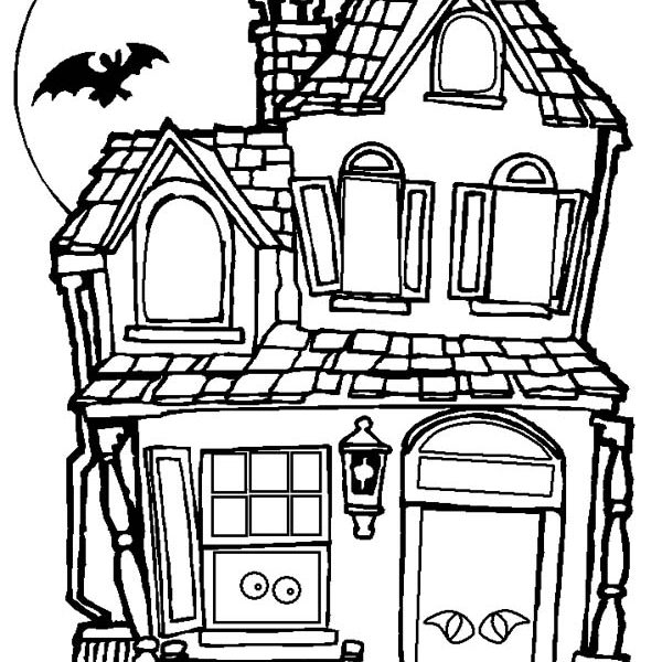 600x600 haunted house coloring pages halloween haunted house coloring