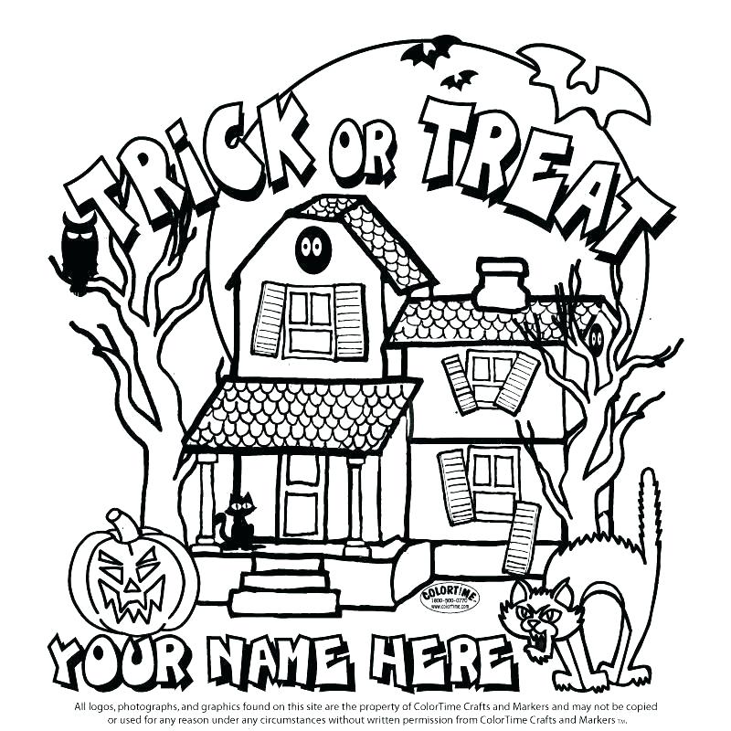 800x800 Haunted House Printable Coloring Pages