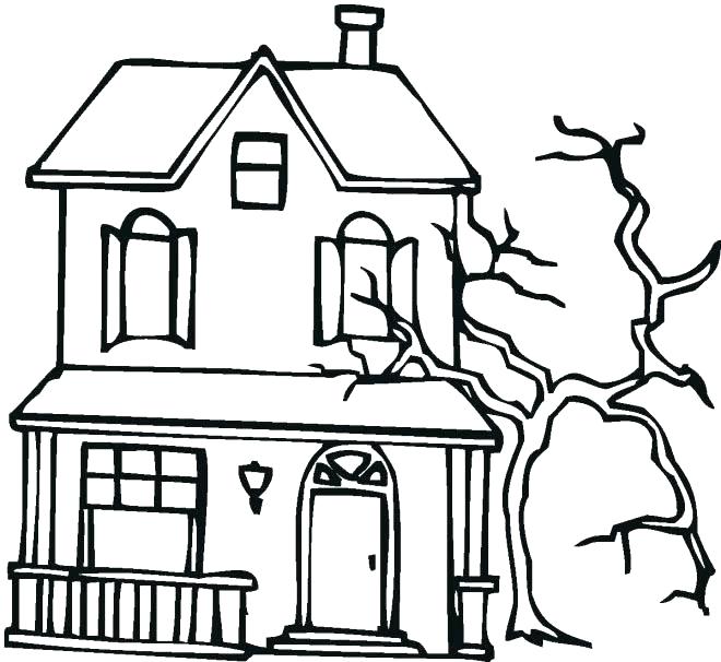 660x606 Free Printable Haunted House Coloring Pages Castle Printables
