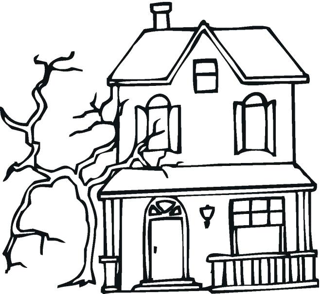 660x606 Haunted House Coloring Haunted Mansion Coloring Pages Free