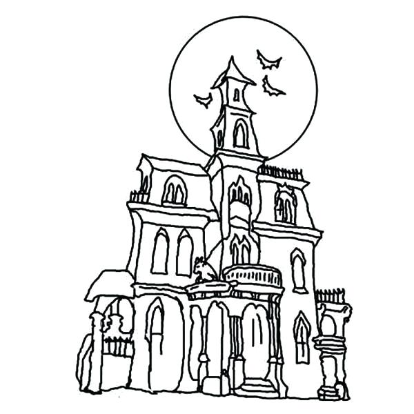 600x600 Haunted House Coloring
