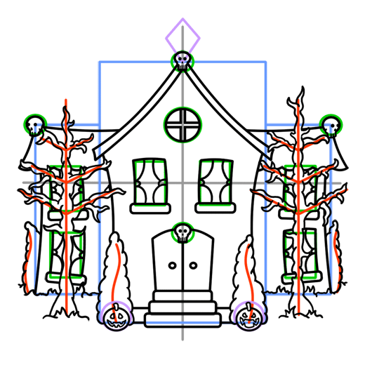520x520 Haunted House Drawing Lesson