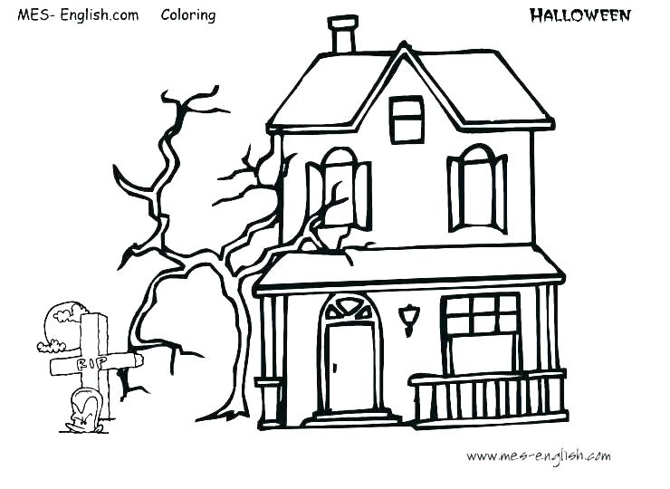 740x540 Haunted House Printable Coloring Pages Free Printable Coloring