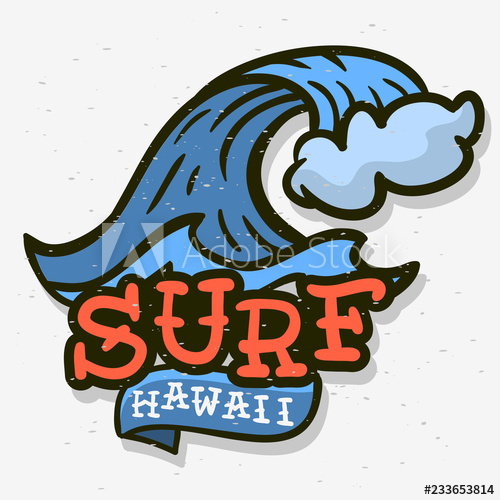 500x500 Surfing Surf Themed Hawaii Hand Drawn Traditional Old School