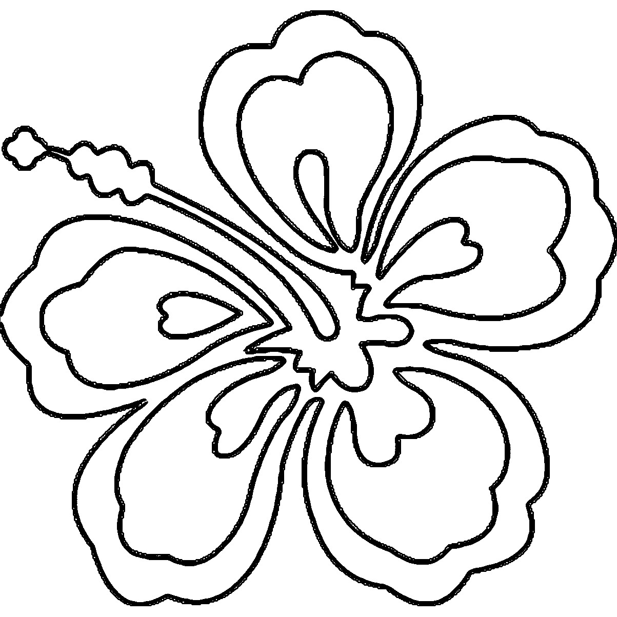 1203x1203 Tropical Flower Coloring Pages New Hawaii Drawing
