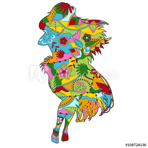 500x500 Hawaiian Girl Silhouette