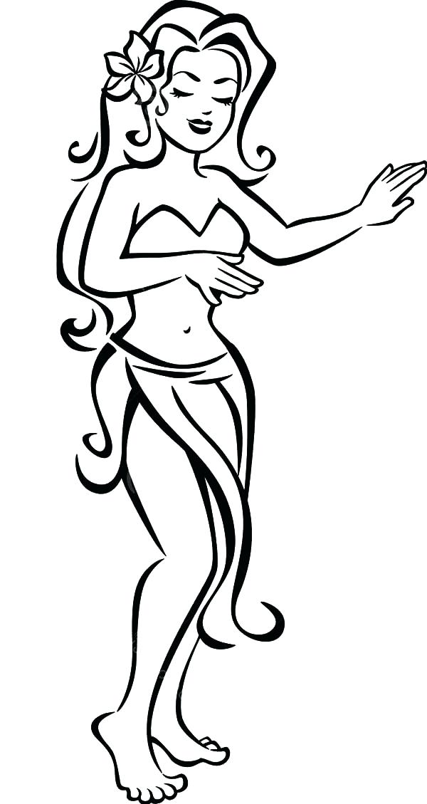 600x1129 Hula Girl Coloring