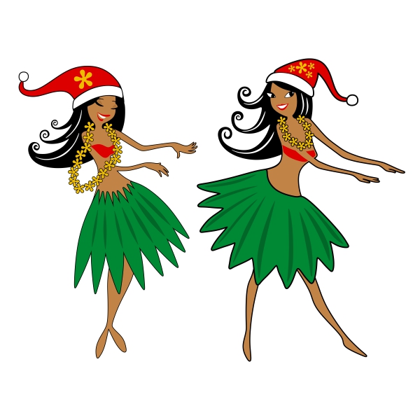 600x600 Christmas Hawaiian Hula Girl Cuttable Design