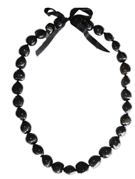 455x606 Hawaiian Black Kukui Nut Lei