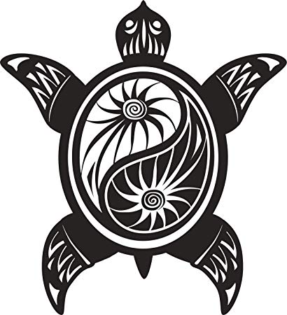 410x450 Cool Cute Hawaiian Tropical Island Sea Turtle Cartoon