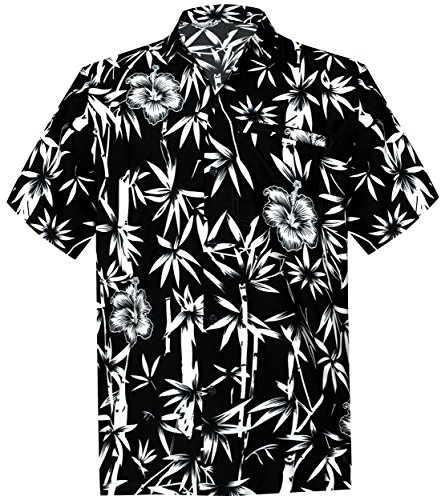 441x500 La Leela Likre Aloha Dress Men's Shirt Bright Blue Large