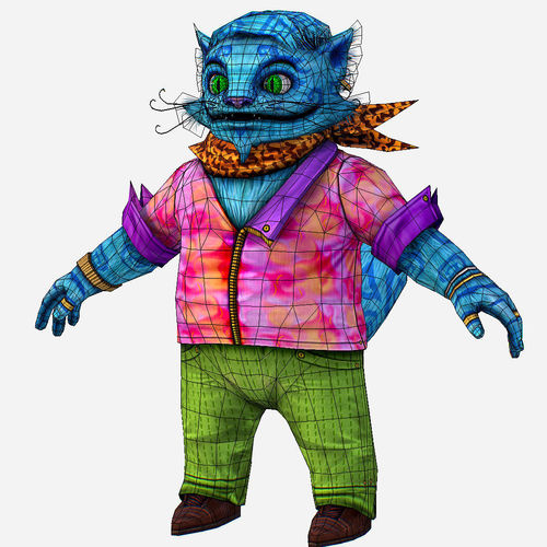 500x500 Very Fashionable Cat In A Hawaiian Shirt Asset