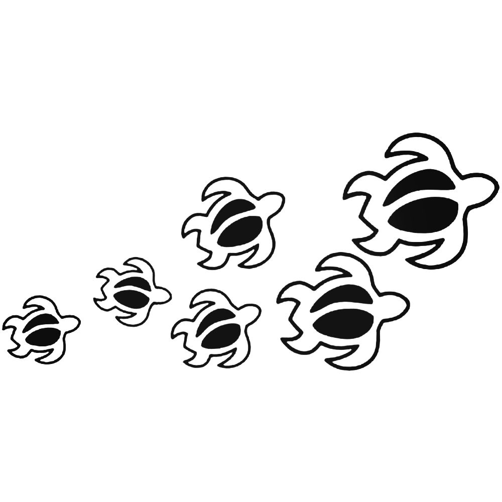 1000x1000 Hawaiian Hawaii Sea Turtle Style Decal
