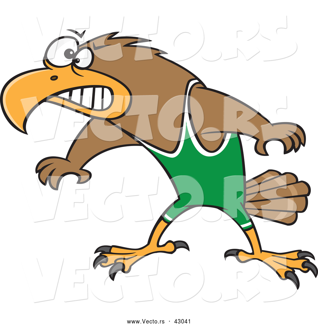 1024x1044 Vector Of A Competitive Cartoon Wrestler Hawk Prepared To Fight
