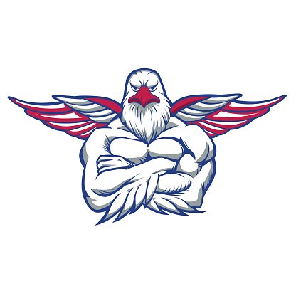 416x416 Hawk Spreading The Wings Premium Clipart