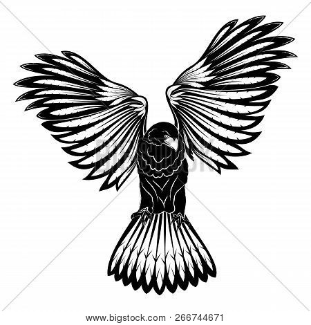 450x470 The Vector Image Of An Eagle With Open Wings Black Falcon
