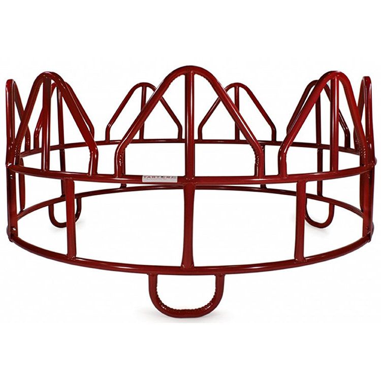 750x750 tarter piece horse round bale hay feeder wo hay saver red