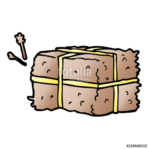 500x500 cartoon doodle bale of hay stock image and royalty free vector
