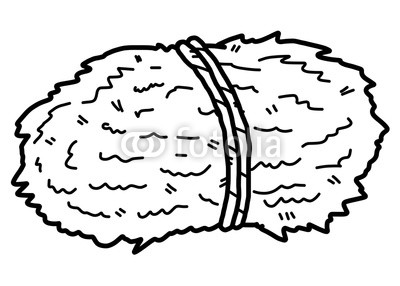 400x286 Hay Bundle Cartoon Vector And Illustration, Black And White