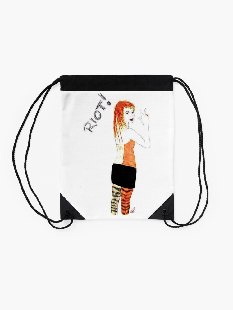 750x1000 riot hayley williams drawing drawstring bag