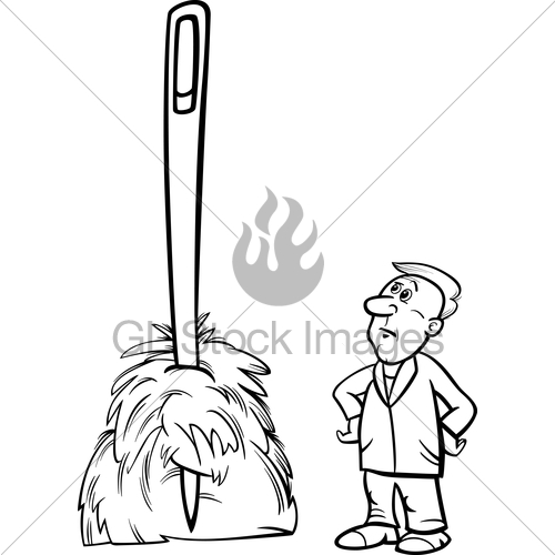 500x500 Needle In A Haystack Saying Cartoon Gl Stock Images