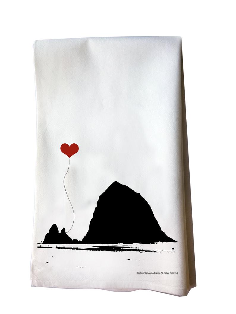 794x1058 Oregon Coast Haystack Rock Cotton Flour Sack Tea Towel Etsy
