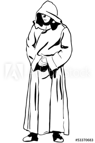 334x500 Sketch Of A Man In Monk's Hood