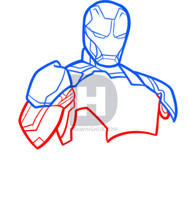 644x720 How To Draw Iron Man Step