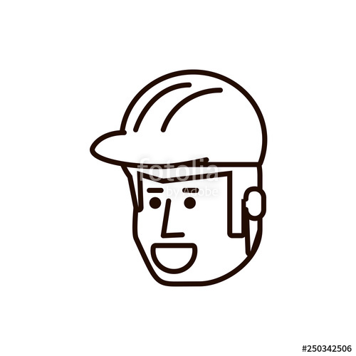 500x500 Head Of Construction Worker Avatar Character Stock Image