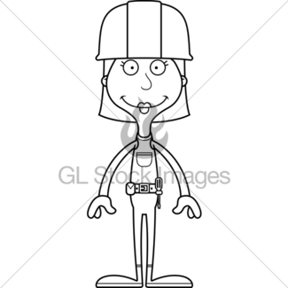325x325 Cartoon Smiling Construction Worker Woman Gl Stock Images