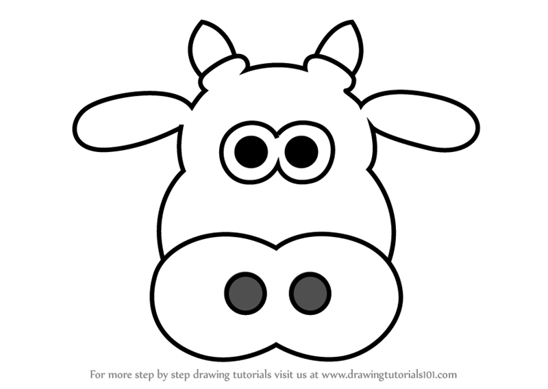 800x568 Learn How To Draw Cow Head Cartoon
