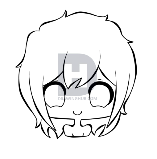 509x517 How To Draw Chibi Heads, Step