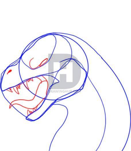 456x527 How To Draw A Dragon Head Side View, Step