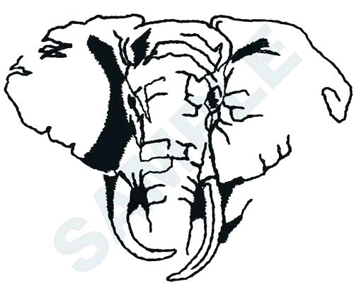 500x417 Outline Of An Elephant Outline Of A Elephant Elephant Outline