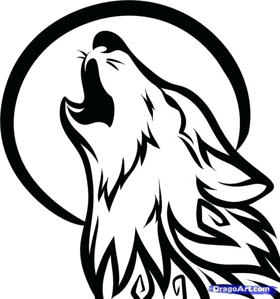 564x601 wolf outline drawing wolf howling outline wolf head outline