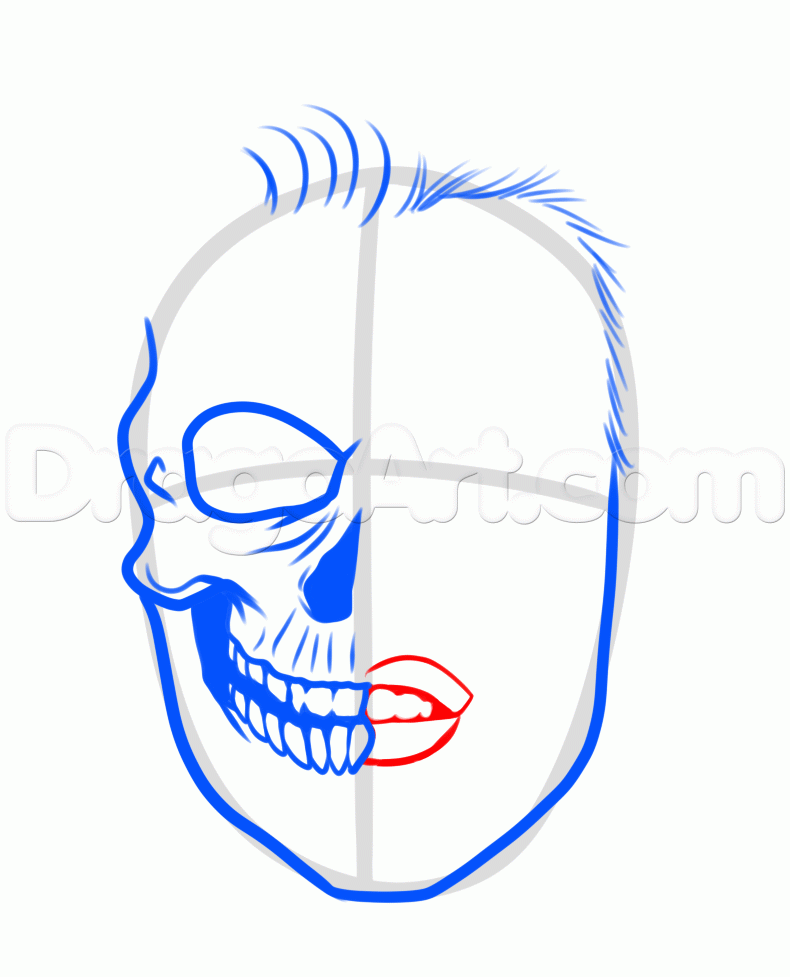 790x977 How To Draw A Monroe Skull, Step