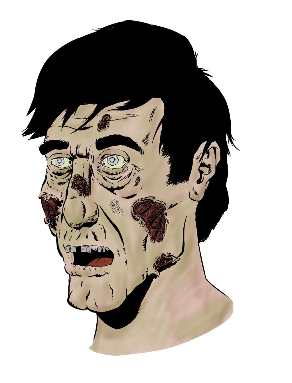 1024x1341 Quick Color Study Of A Zombie Head Sketch
