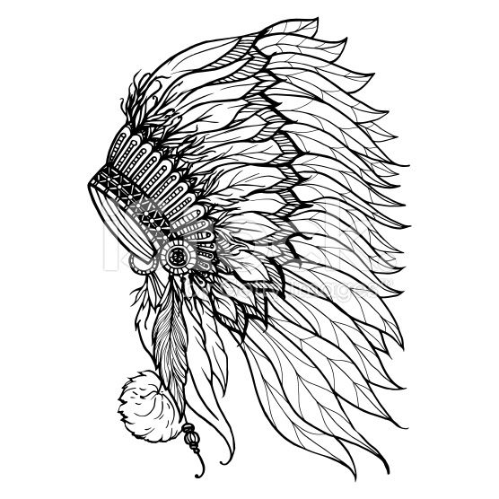 556x556 Doodle Headdress For Native American Indian Chief Isolated