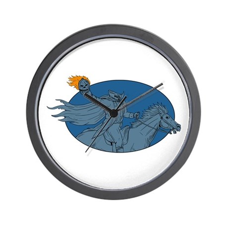 460x460 headless horseman pumpkin head horse oval drawing