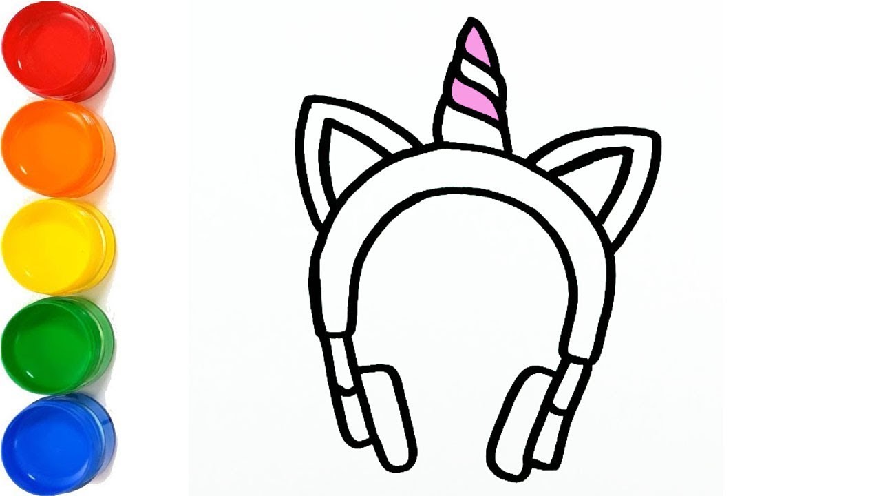 1280x720 Coloring Unicorn Headphones Painting For Toddlers And Drawing